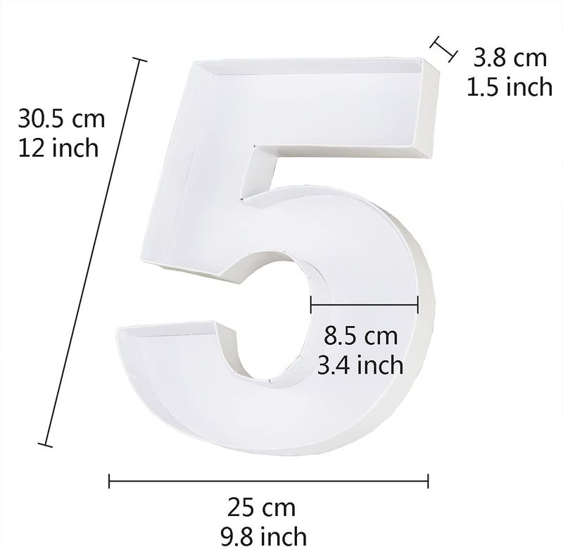 WENPACK 12" Fillable Cardboard Number Shaped Gift Grazing Charcuterie Board Paper Container (5) - Image 4